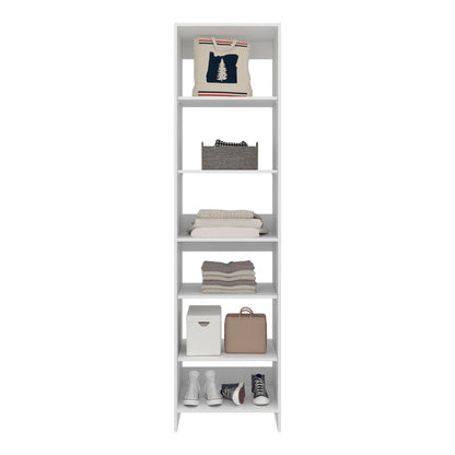 Freestanding Closet with 6 Shelves, Storage Organizer, Modern Storage For Bedroom and Bookcase, Engineered Wood, 84" Tall, Home Bedroom Open Shelving Cabinet