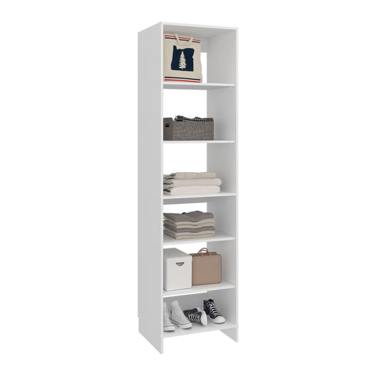 Freestanding Closet with 6 Shelves, Storage Organizer, Modern Storage For Bedroom and Bookcase, Engineered Wood, 84" Tall, Home Bedroom Open Shelving Cabinet
