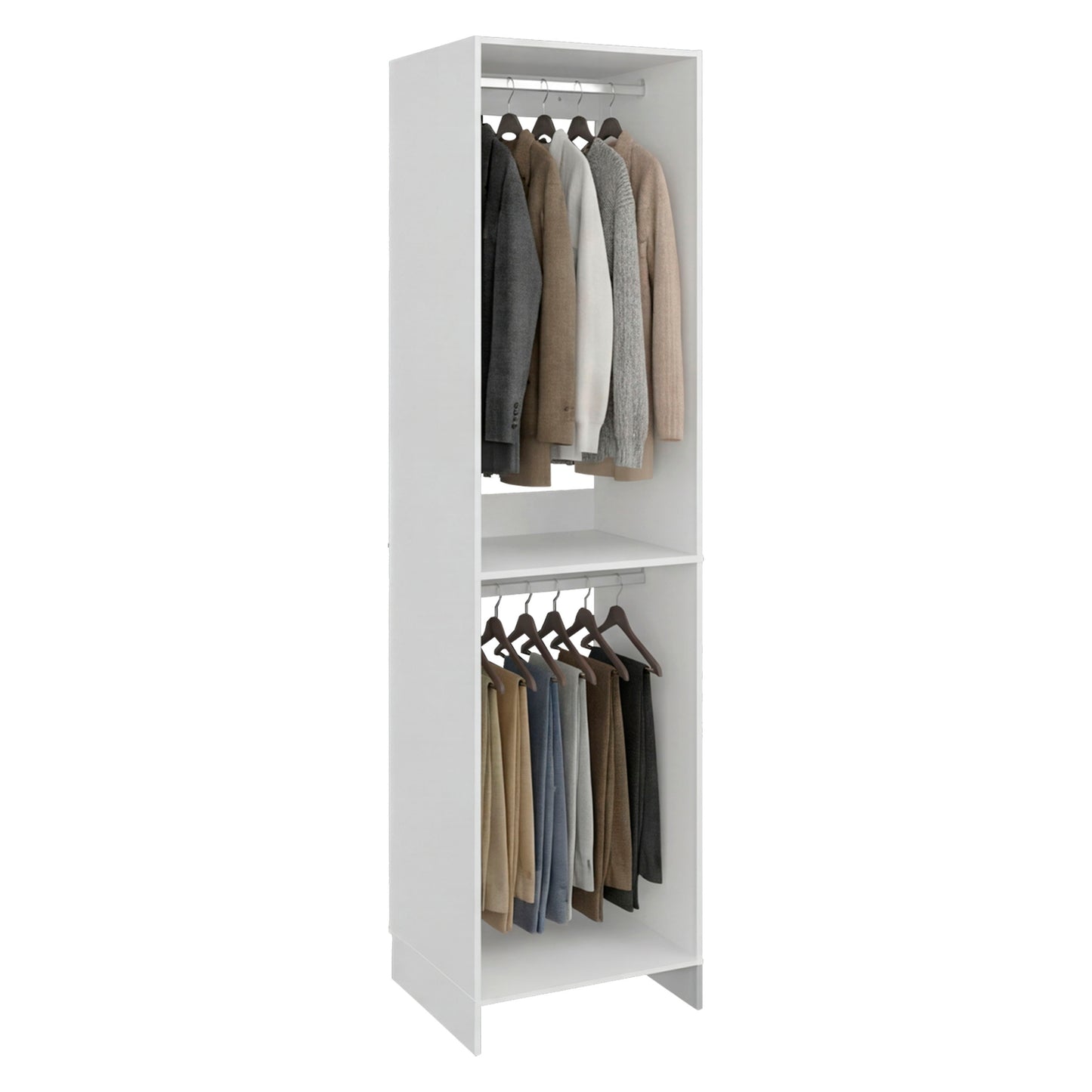 Freestanding Closet with 6 Shelves, Storage Organizer, Modern Storage For Bedroom and Bookcase, Engineered Wood, 84" Tall, Home Bedroom Open Shelving Cabinet