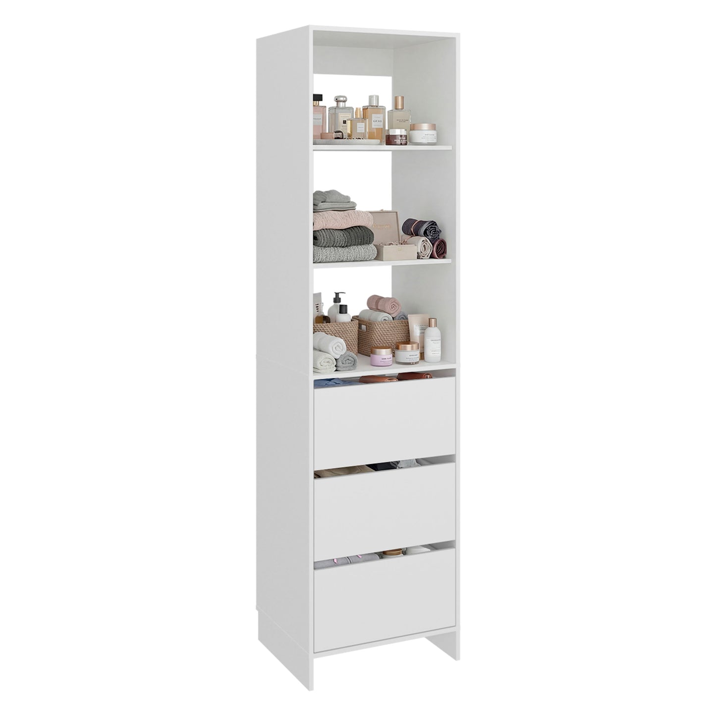 Freestanding Closet with 6 Shelves, Storage Organizer, Modern Storage For Bedroom and Bookcase, Engineered Wood, 84" Tall, Home Bedroom Open Shelving Cabinet