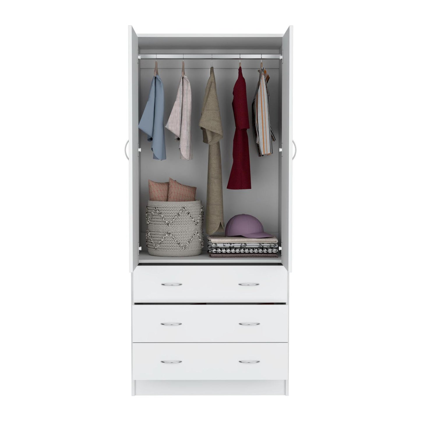Taly Double Door Armoire White