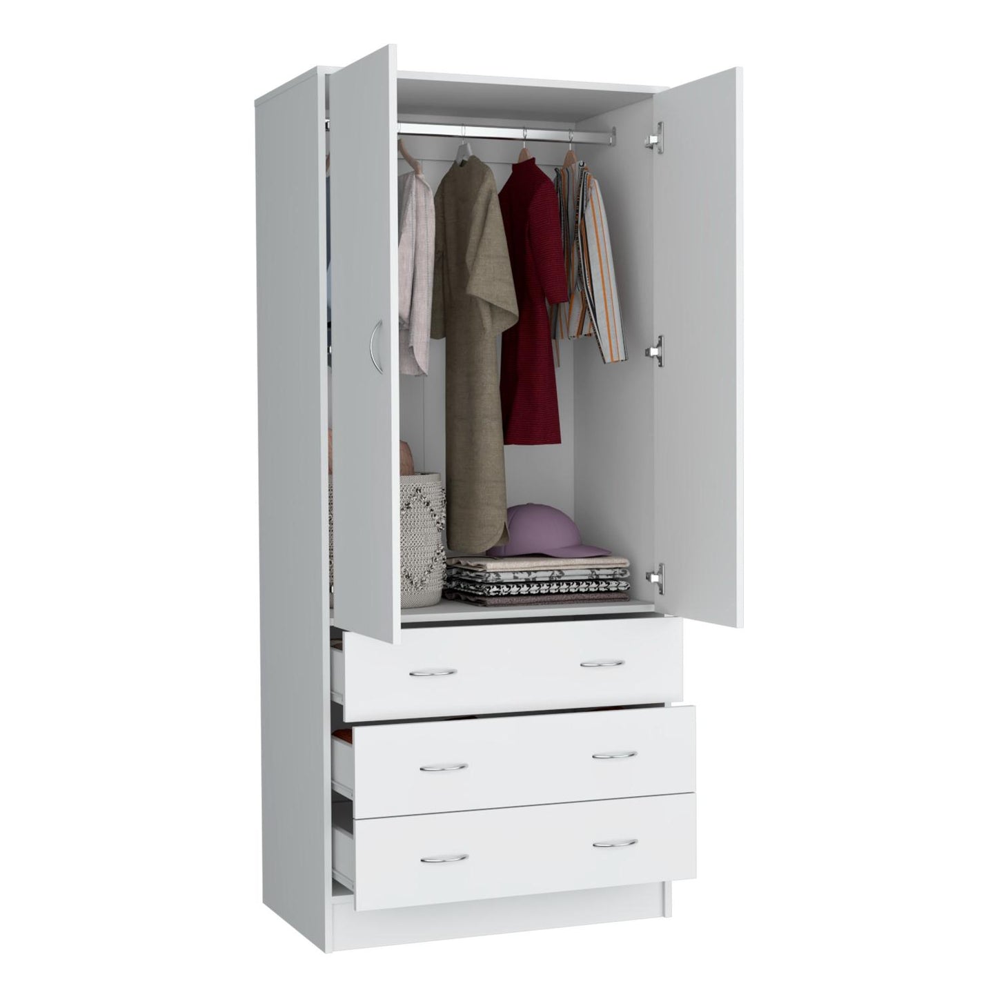 Taly Double Door Armoire White