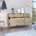 Augusta Double Dresser, Superior Top, Hairpin Legs, Four Drawers