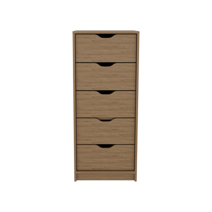 Tuhome Basilea 5 Drawers Tall Dresser Pull Out System Blue Natural Oak one_size | CAF12374 Tuhome Basilea 5 Drawers Tall Dresser Pull Out System Blue Natural Oak one_size | CAF12374