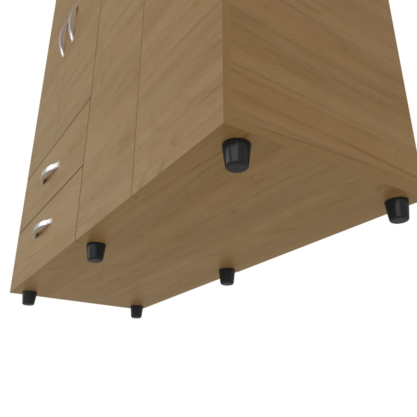 Ankora Armoire with 4 Doors, 2 Drawers, And 2 Hanging Rod, Storage Cabinet for Living Room, Bedroom, or Entryway