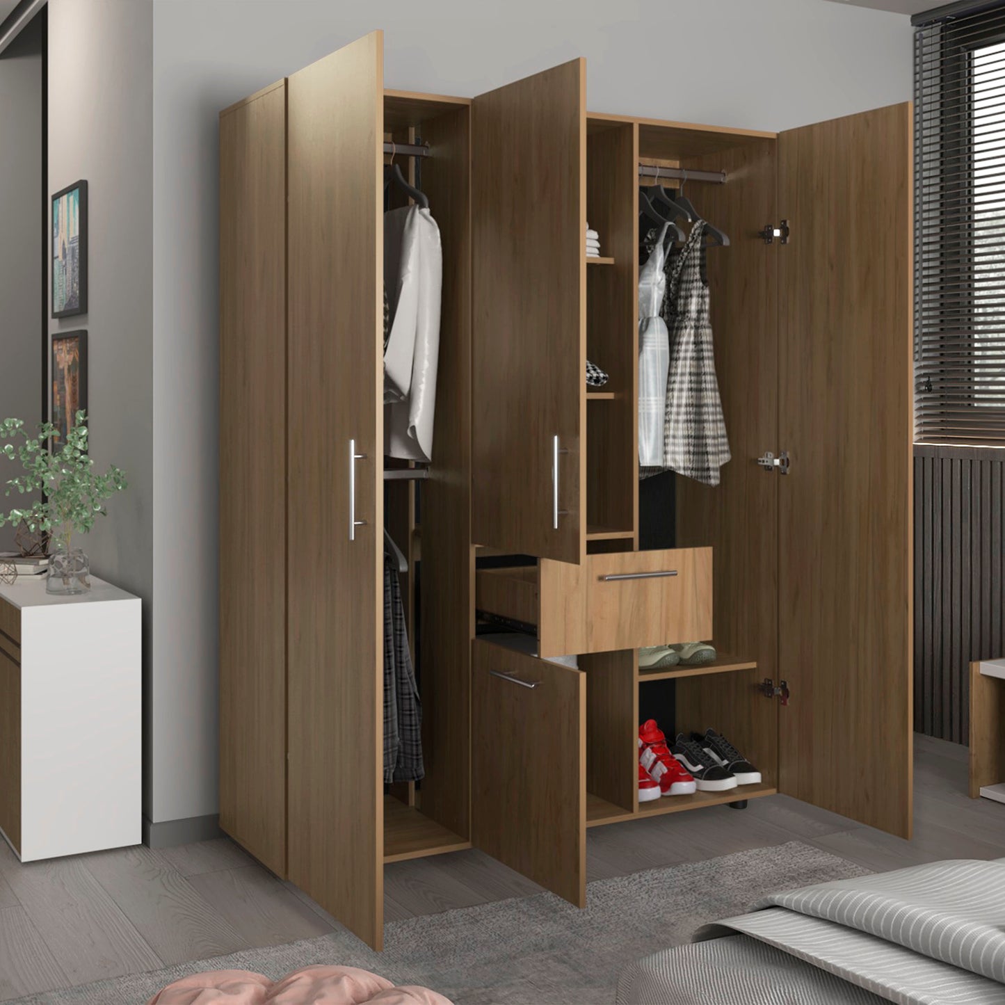 Bariloche Four- Door Armoire for Bedroom