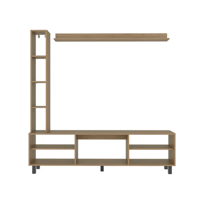 Scio Entertainment Center with 11 Open Shelves, Modern Wall Media Unit for Living Room TV and Storage