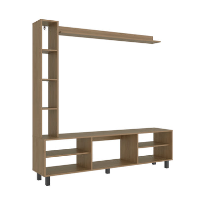 Scio Entertainment Center with 11 Open Shelves, Modern Wall Media Unit for Living Room TV and Storage