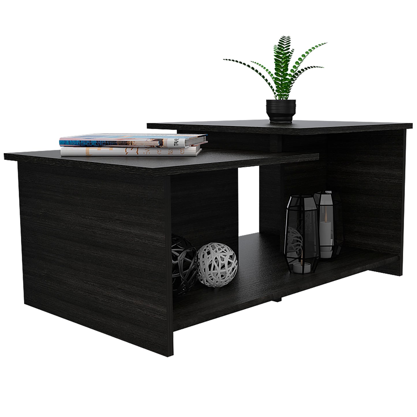 Irvine 2 Piece Living Room Set, Bar Cart + Coffee Table, Espresso / Black Wengue Finish