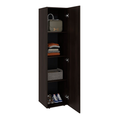 Home Linen Freestanding Tall Cabinet with Single Door and 4 Horizontal Storage Shelves, Cabinet for Bathroom, Bedroom or Laundry Room