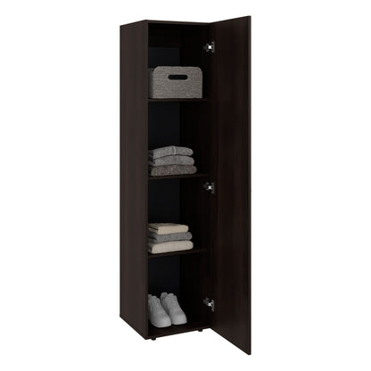 Home Linen Freestanding Tall Cabinet with Single Door and 4 Horizontal Storage Shelves, Cabinet for Bathroom, Bedroom or Laundry Room