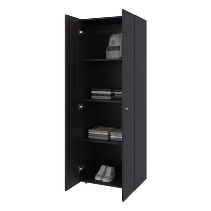 Home 6 Piece, 10 Door Closet System, Top Storage Shelves, Wide Armoire for Bedroom Storage and Organization, Natural Oak