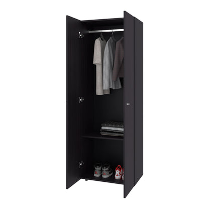 Home 6 Piece, 10 Door Closet System, Top Storage Shelves, Wide Armoire for Bedroom Storage and Organization, Natural Oak