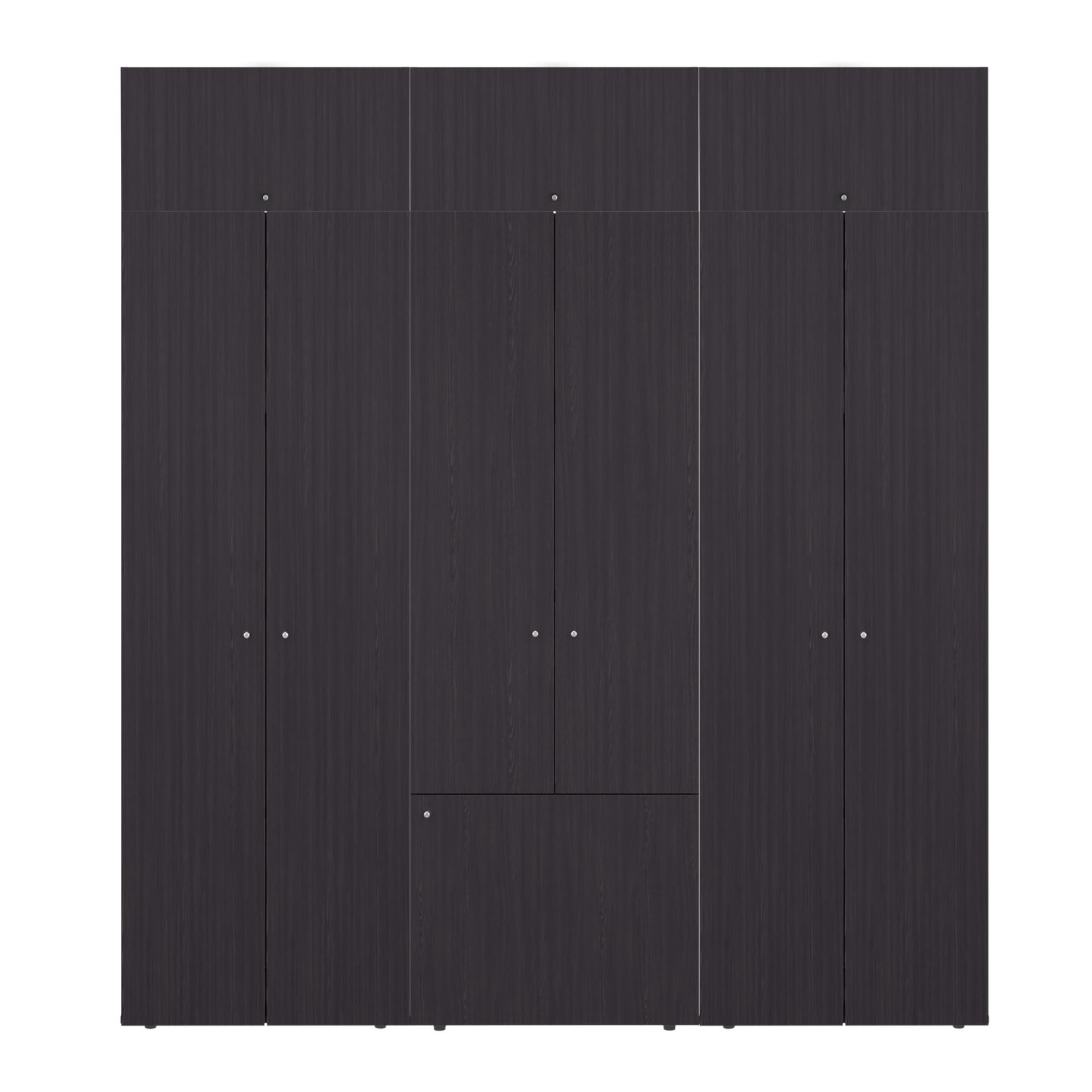 Home 6 Piece, 10 Door Closet System, Top Storage Shelves, Wide Armoire for Bedroom Storage and Organization, Natural Oak