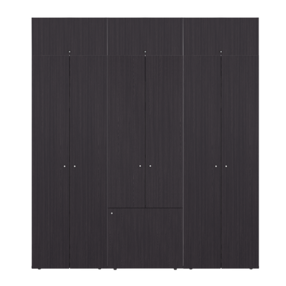 Home 6 Piece, 10 Door Closet System, Top Storage Shelves, Wide Armoire for Bedroom Storage and Organization, Natural Oak