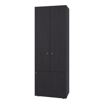 Home 6 Piece, 10 Door Closet System, Top Storage Shelves, Wide Armoire for Bedroom Storage and Organization, Natural Oak