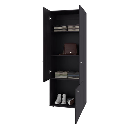 Home 6 Piece, 10 Door Closet System, Top Storage Shelves, Wide Armoire for Bedroom Storage and Organization, Natural Oak