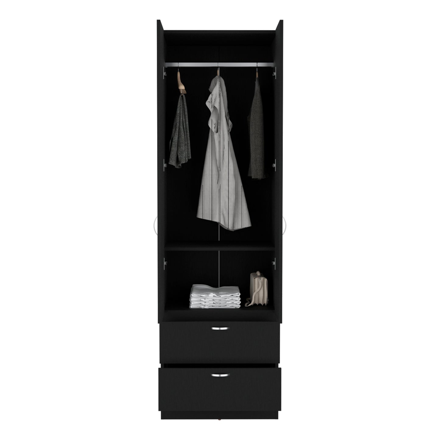 Vico 76" High Armoire Wardrove Closet with 2 Drawers, Double Door Cabinet , One Shelf and Hanging Rod, Bedroom Clothes Storage Cabinet Organizer