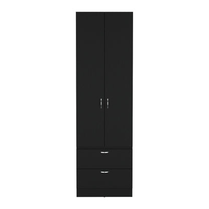 Vico 76" High Armoire Wardrove Closet with 2 Drawers, Double Door Cabinet , One Shelf and Hanging Rod, Bedroom Clothes Storage Cabinet Organizer