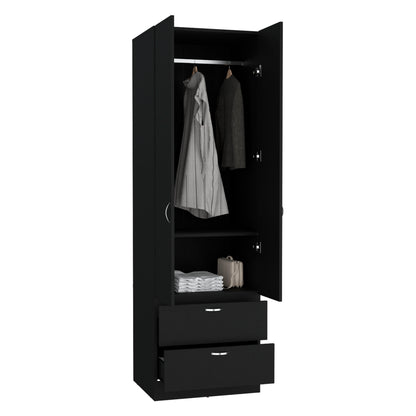 Vico 76" High Armoire Wardrove Closet with 2 Drawers, Double Door Cabinet , One Shelf and Hanging Rod, Bedroom Clothes Storage Cabinet Organizer