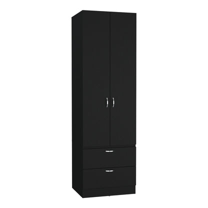 Vico 76" High Armoire Wardrove Closet with 2 Drawers, Double Door Cabinet , One Shelf and Hanging Rod, Bedroom Clothes Storage Cabinet Organizer