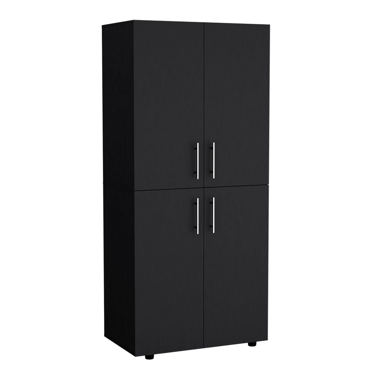 Hazel 70" High Four-Door Armoire Wardrove Closet Cabinet, Six Shelves and Two Hanging Rods, Bedroom Clothes Storage Cabinet Organizer