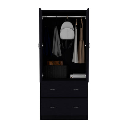 Taly Armoire with Double Doors, 2 Drawers, and Hanging Rod