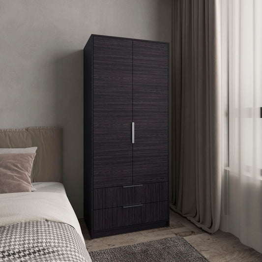 Wenden Armoire Double Doors, Two Drawers, Hanging Rod An Interior Shleves, Wardrobe