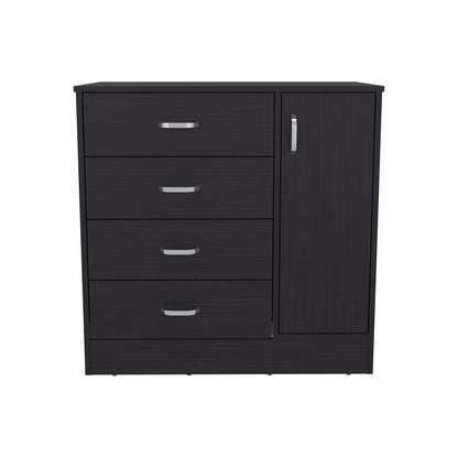 Katie Four Drawer, One Door Dresser With Spacious Storage, Modern Bedroom Organizer