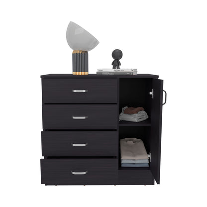Katie Four Drawer, One Door Dresser With Spacious Storage, Modern Bedroom Organizer