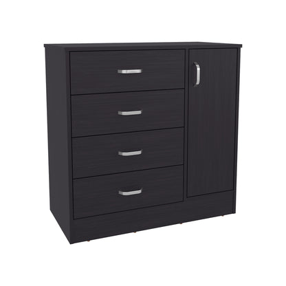 Katie Four Drawer, One Door Dresser With Spacious Storage, Modern Bedroom Organizer
