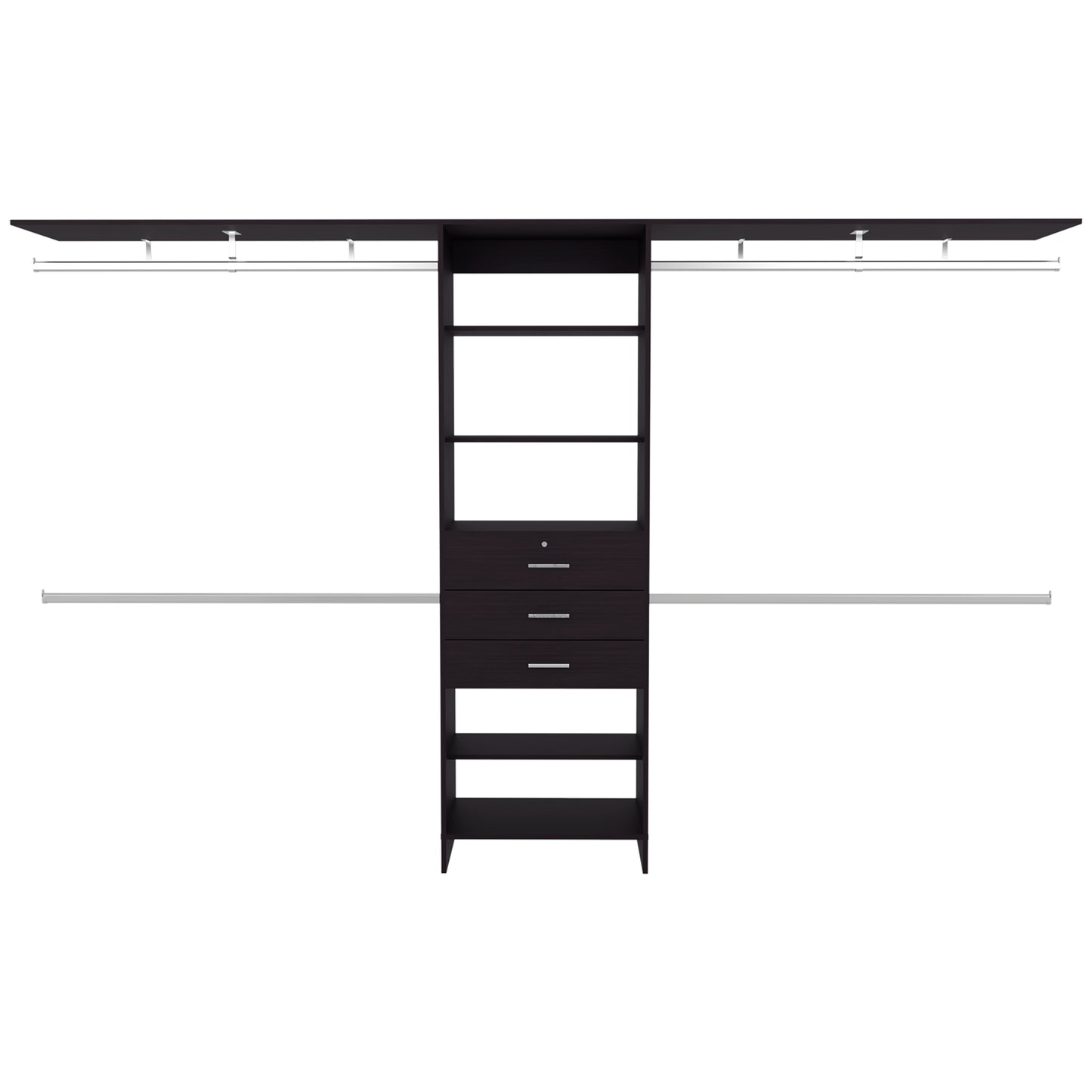 Walking Closet Plego 3, Open Wardrove for Wall With Shelves