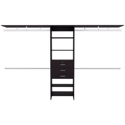 Walking Closet Plego 3, Open Wardrove for Wall With Shelves