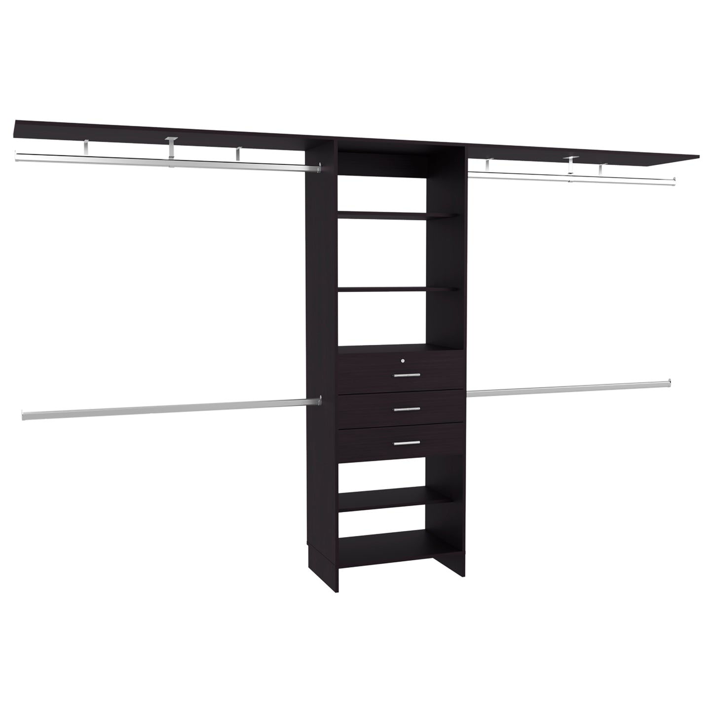 Walking Closet Plego 3, Open Wardrove for Wall With Shelves