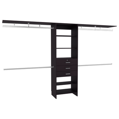 Walking Closet Plego 3, Open Wardrove for Wall With Shelves