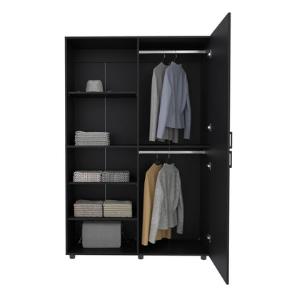 Eco High One Door Freestanding Armoire With Hanging Rod And Interior Shelves, Compact Bedroom Wardrobe