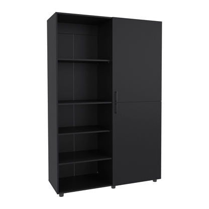 Eco High One Door Freestanding Armoire With Hanging Rod And Interior Shelves, Compact Bedroom Wardrobe