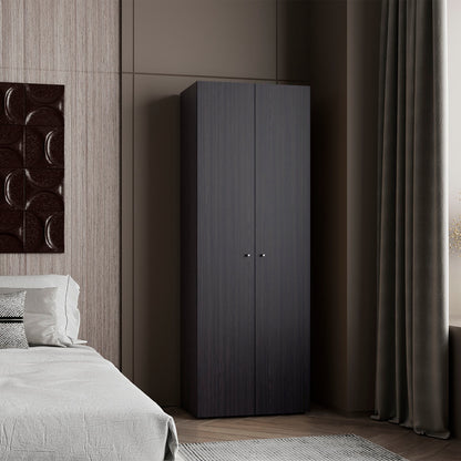 Home 2 Door Closet System, Four Fixed Shelves, Compact Wardrobe for Bedroom Organization, Laundry Room Organization, Utility Room Organization, Freestanding Storage Furniture