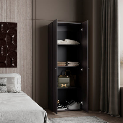 Home 2 Door Closet System, Four Fixed Shelves, Compact Wardrobe for Bedroom Organization, Laundry Room Organization, Utility Room Organization, Freestanding Storage Furniture
