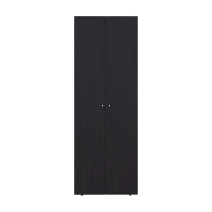 Home 2 Doors Closet System Armoire, Hanging Rod and Storage Shelf, Modern Armoire for Bedroom Organization Storage