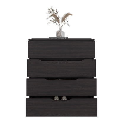 Zoe Freestanding Compact Dresser with Four Storage Drawers and Superior Top, Bedroom Storage Option