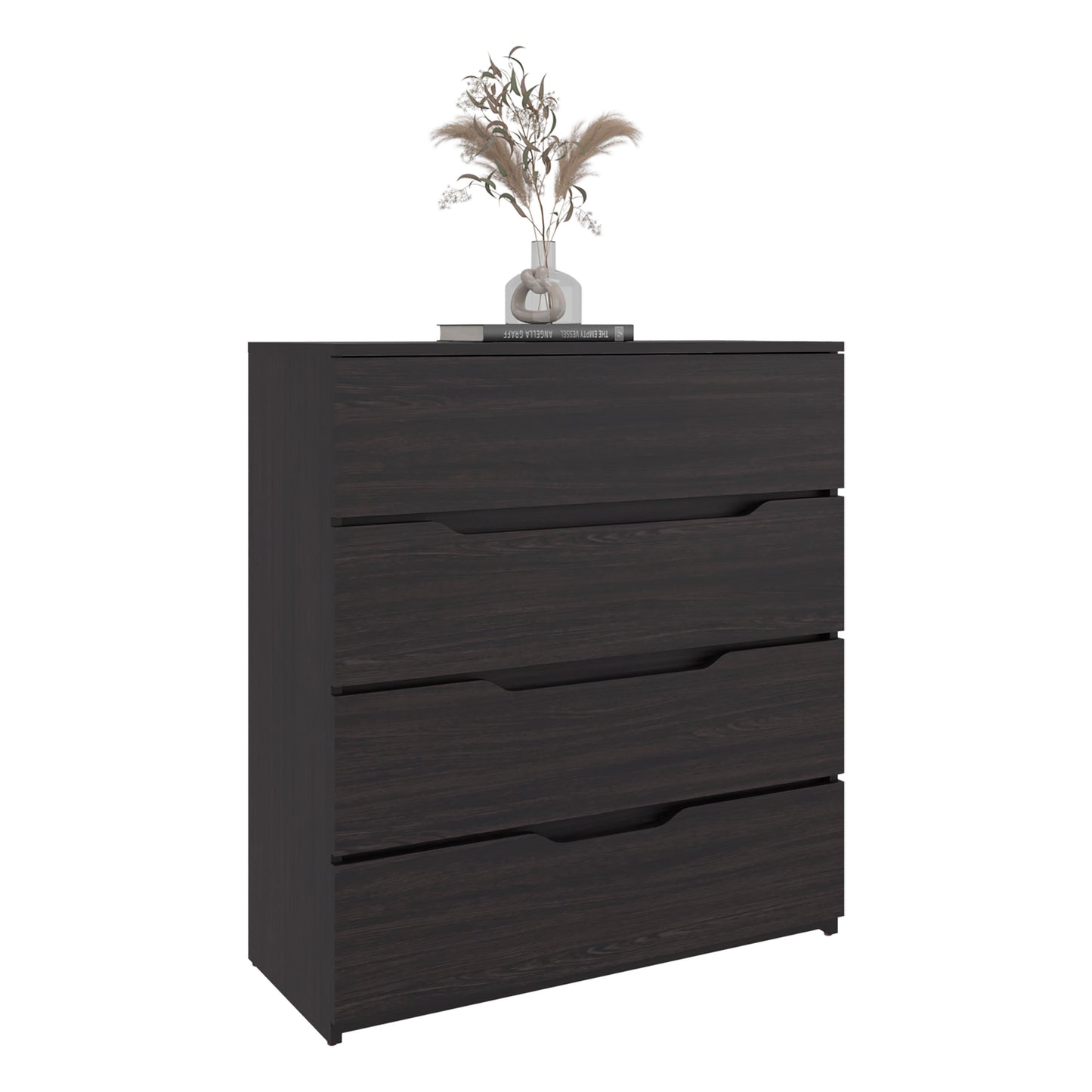 Zoe Freestanding Compact Dresser with Four Storage Drawers and Superior Top, Bedroom Storage Option