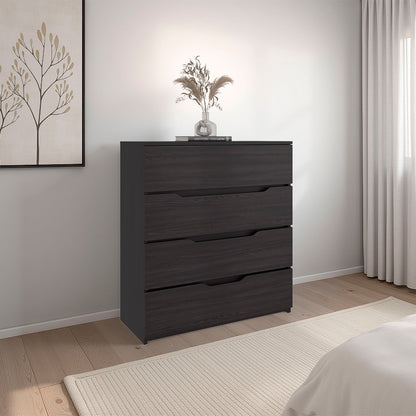Zoe Freestanding Compact Dresser with Four Storage Drawers and Superior Top, Bedroom Storage Option