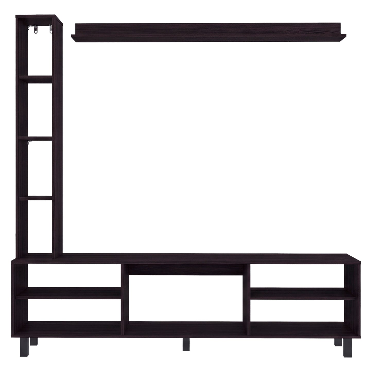 Scio Entertainment Center with 11 Open Shelves, Modern Wall Media Unit for Living Room TV and Storage
