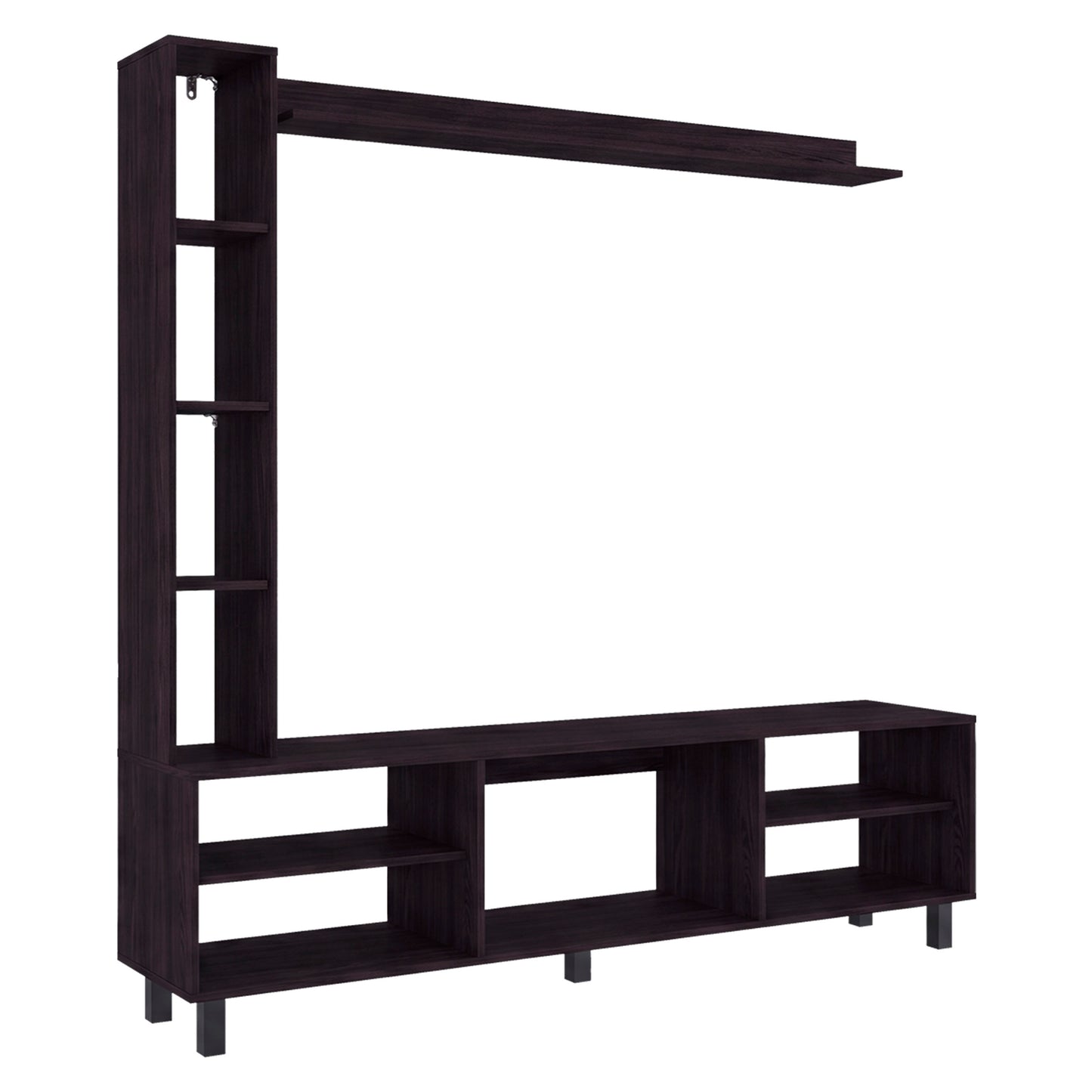 Scio Entertainment Center with 11 Open Shelves, Modern Wall Media Unit for Living Room TV and Storage