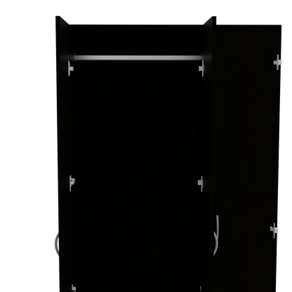 Austral 3 Doors Armoire, Metal Rod, Two Drawers, Single Door, Double Door Cabinets