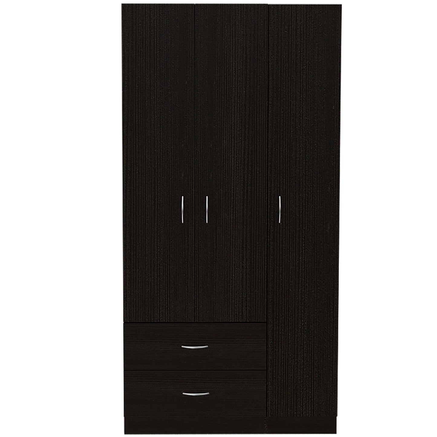 Austral 3 Doors Armoire, Metal Rod, Two Drawers, Single Door, Double Door Cabinets