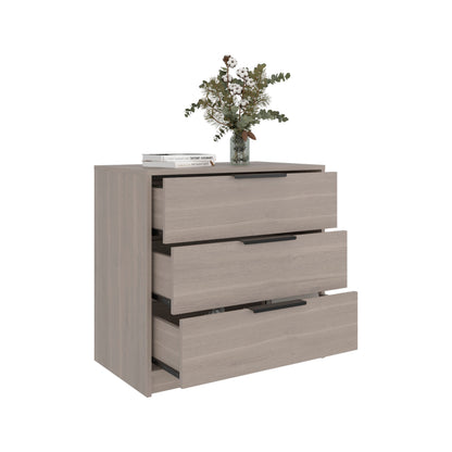 Tuhome Kaia 3 Drawers Dresser with Spacious Storage, Modern Superior Top for Décor, Functional Bedroom Organizer for Clothing and Essentials, Contemporary Space-Saving Furniture with Metal Hardware