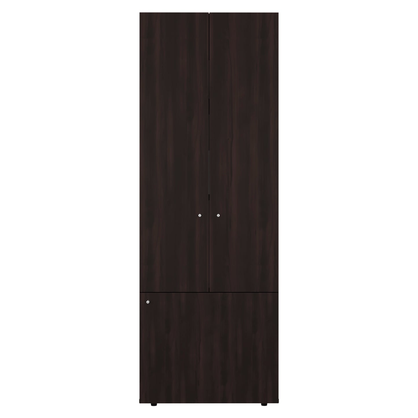 Home 3 Door Closet System with Hanging Rod for clothes and interior Shelves, Manufactured Wood Freestanding Bedroom Storage, Utility Room or Laundry Room Furniture
