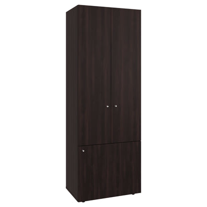 Home 3 Door Closet System with Hanging Rod for clothes and interior Shelves, Manufactured Wood Freestanding Bedroom Storage, Utility Room or Laundry Room Furniture